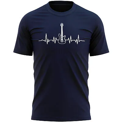 Buy Electric Guitar Heartbeat Mens T Shirt Shirt Instrument Christmas Him Rock Mu... • 12.99£