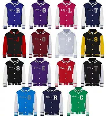Buy Personalised Adults Varsity Jacket - Initials Name Baseball Customised Printed • 27.80£