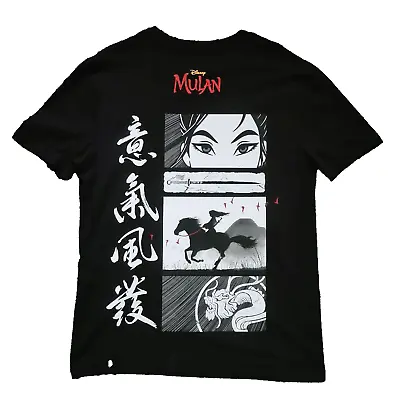 Buy New Official Disney Mulan Large Graphic Print Black Unisex T-shirt Tee - M • 29.95£