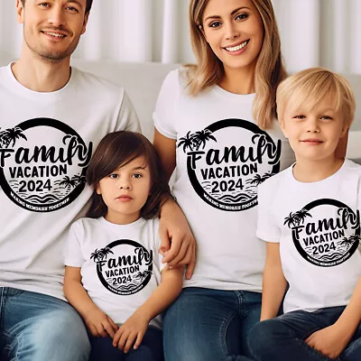 Buy Family Vacation Summer Trip 2024 Beach Party Family Holiday Camp T-Shirt Tee #SD • 6.99£