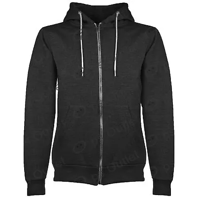 Buy Mens Plain Hoodie Fleece Knit Zip Up Hoody Jacket Hooded Sweatshirt Zipper Top • 6.49£