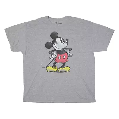Buy DISNEY Mickey Mouse Mens T-Shirt Grey 2XL • 13.99£