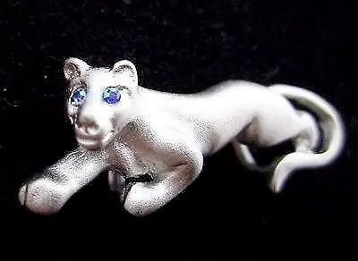 Buy Vintage Wild Cat Panther Brushed Silver White Gold Plated Slide Pendant Esposito • 17.05£