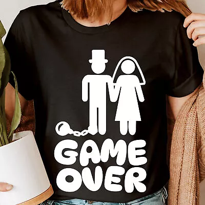 Buy Game Over Bride Hen Do Bridal Wedding Bachelorette Party Womens T-Shirts #GTV • 5.99£