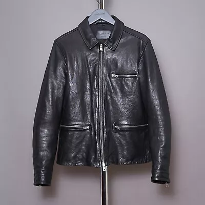 Buy All Saints CALIX Leather Jacket Medium Mens Black Biker Bomber M • 239.99£