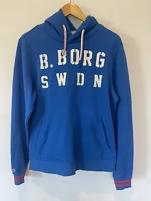 Buy BJORN BORG Blue Hoodie Jumper Size L Logo Front EUC Sweden Sports • 30.96£