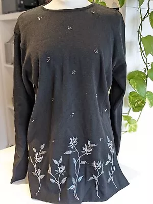 Buy Jumper Black With Beads Christmas Warm Stylish Small To Medium  • 9.99£