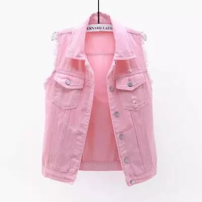 Buy Women Denim Vest Coat Waistcoat Top Jeans Sleeveless Jacket Casual Fashion Casua • 18.94£