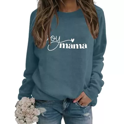 Buy Long Sleeve Sweatshirt For Women Boy Mom Letters Cute Heart Shirts • 16.79£