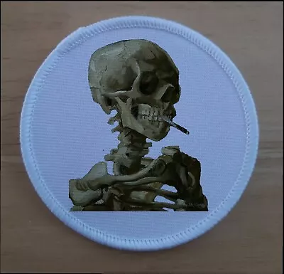 Buy Vincent Smoking Skull Art  Patch Badge Patches Badges Van Skeleton Gough • 4.95£