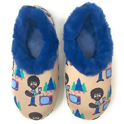Buy Women's Funny Cozy Slippers, Bob Ross TV, Fuzzy Fluffy Indoor Warm House Shoe • 15.92£
