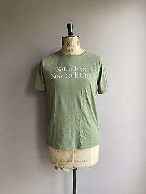 Buy Saturdays NYC T-Shirt Green Mens Medium Cotton Short Sleeve • 9.99£