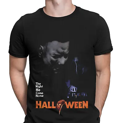 Buy Halloween T-Shirt The Night He Came Home Movie Poster Spooky Mens T Shirts #HD6 • 6.99£