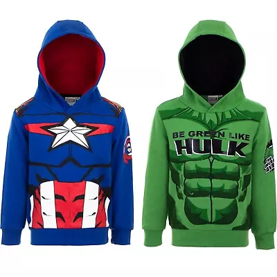 Buy Children's Kids Boys Marvel Avengers Captain America Hulk Hoodie Top • 14.99£