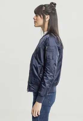 Buy Urban Classics Women Bomber Jacket Ladies Basic Bomber Jacket Navy • 58.07£