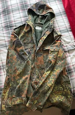 Buy Army Jacket German Parka Original Military Hooded Field Combat Flecktarn Camo • 9.96£