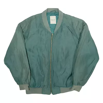 Buy HAPPY LIFE Mens Bomber Jacket Green Silk XL • 24.99£