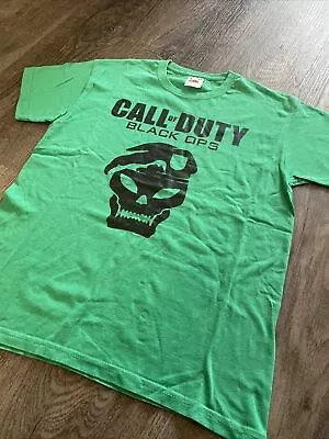Buy Green Gaming Call Of Duty Boys T-Shirt Fruit Of The Loom Size 9-11 Years • 2.75£