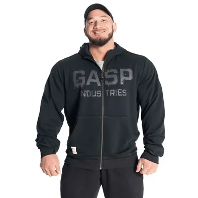Buy GASP Layered Hood Zippered Hoodie Bodybuilding Fitness Hoodie • 79.78£
