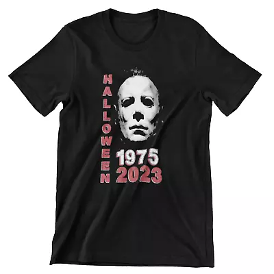 Buy Halloween Movie 1975-2023 T-Shirt Spooky Michael Myers Horror Movie Shirt • 17.99£