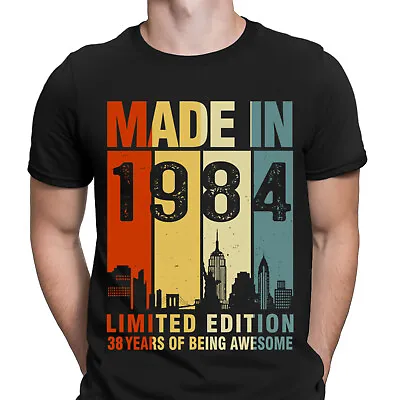 Buy Personalised Made In 1984 Limited Edition 38 Years Old Mens T-Shirts Tee Top #D • 9.99£