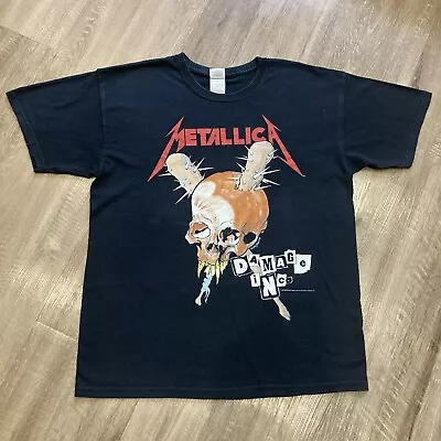 Buy Metallica 2009 Vintage Damage Inc Tour T-Shirt Size Large Graphic Tee • 39.99£