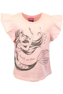 Buy Girls Disney Ariel Top Tshirt Little Mermaid Short Sleeve George Princess Kids • 5.49£