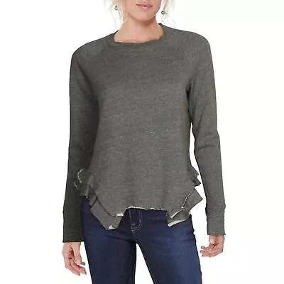 Buy NWT Black Orchid Denim Grey Ruffled Pullover Sweatshirt Size M • 33.15£