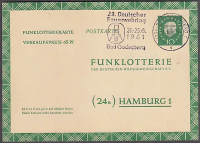 Buy Mach Stamp Bad Godesberg 23rd German Fire Brigade Day 1961 On Radio Lottery GA • 3.43£