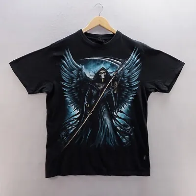 Buy Spiral T Shirt Large Black Graphic Print Grim Reaper Short Sleeve Gothic Horror • 9.99£