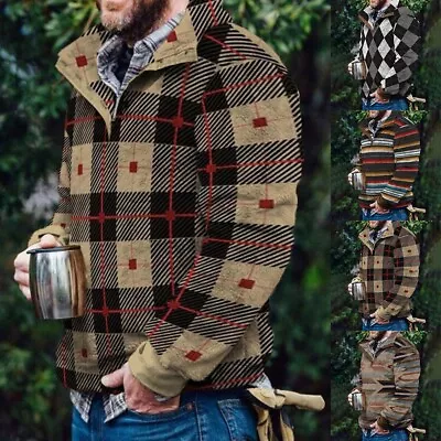 Buy Printed Slim Fit Winter Jacket For Men With Warm Fleece And Lapel Collar • 22.68£