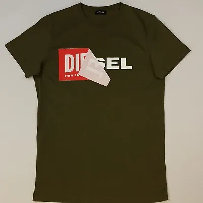 Buy Diesel T-Shirt Tee SMALL Green  Mens Crew Neck SLIM FIT Cotton • 14.99£