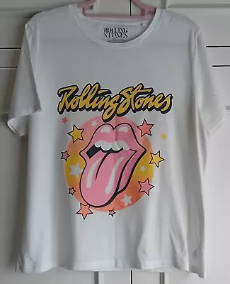 Buy Ladies Rolling Stone White T-shirt Size Large • 0.99£
