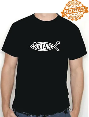 Buy  SATAN FISH T-Shirt Tee / Weird / Drugs / God / Devil / Holiday / Xmas / Size XL • 11.99£