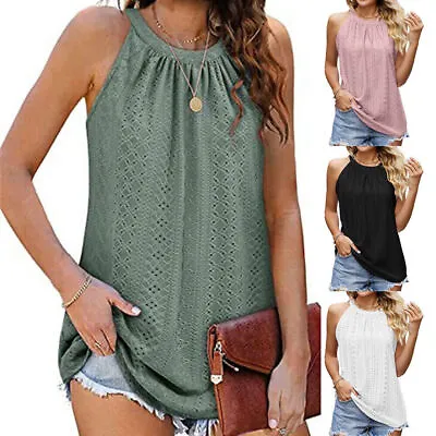 Buy Womens Summer Halter Loose Vest Tank Tops Blouse Ladies Holiday Sleeveless Shirt • 8.98£