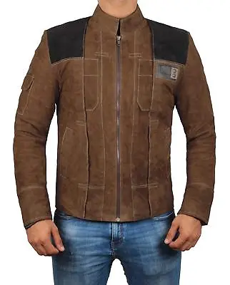 Buy Men's Han Solo A Star Wars Story Jacket Brown Suede Leather Biker Jacket • 103.94£
