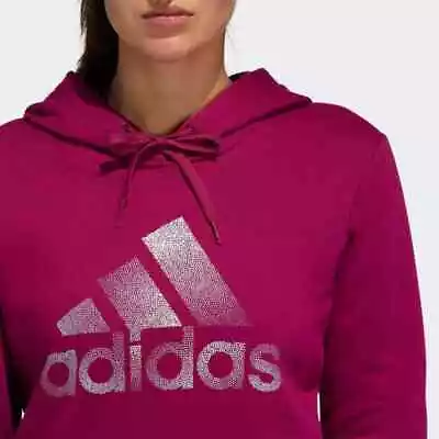 Buy NEW Adidas Holiday Graphic Hoodie MEDIUM Power Berry Pullover Sweatshirt Logo  • 28.34£