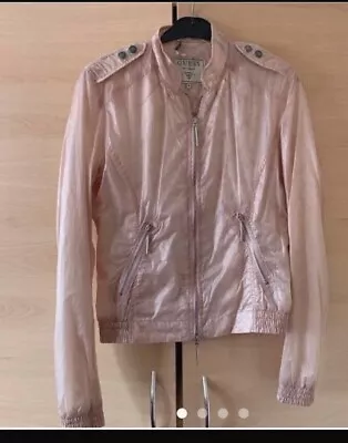Buy Guess Women Light Weight Pink Bomber Jacket Size M Uk8/10 • 25£