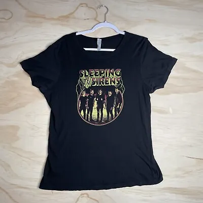 Buy Sleeping With Sirens Womens Graphic Tee Black T-Shirt Short Sleeve Sz 2XL • 14.45£