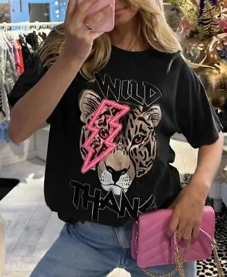 Buy Women's Oversized Tiger Lightening Wild Thang Designer Graphic Print T-Shirt Top • 8.95£