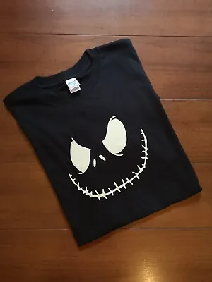 Buy Gildan Jack Skeleton Nightmare Before Christmas Glow In The Dark T Shirt L Used • 14.99£