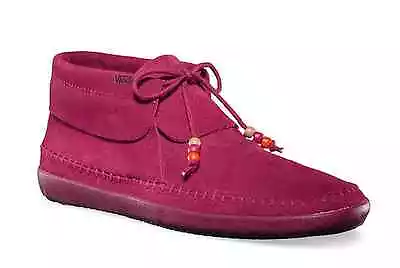 Buy Vans Authentic Mohikan Fleece Red Plum Shoes Womens Sz 5 Surf Siders Moccasins • 43.34£