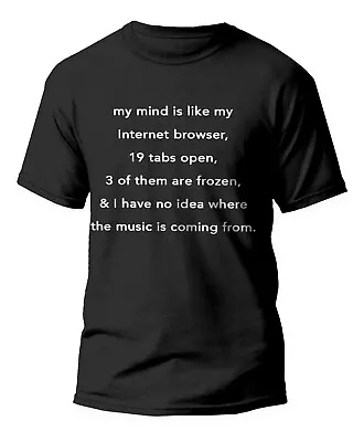 Buy Mens  My Mind  T-shirt Funny Novelty Gift T-shirt 100% Cotton S To 5XL • 12.99£