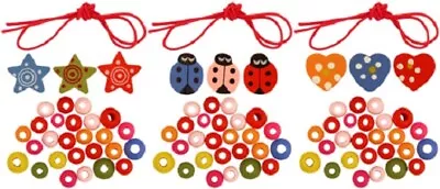 Buy Mini MAKE YOUR OWN WOODEN BEAD BRACELET Girls Party Bag Toy Jewellery KIT • 1.99£