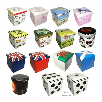 Buy Storage Toy Box, Padded Seat, Novelty Kids Folding Children’s Toy Box, Foot S... • 24.99£