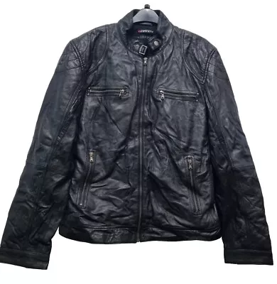 Buy Infinity Faux Leather Biker Jacket Mens Size Large REF RP110 • 39.99£