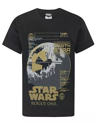 Buy Star Wars Rogue One Metallic Death Star Black Boy's T-Shirt • 10.99£