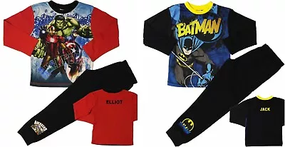 Buy Boys Batman Avengers Pyjamas Pjs Personalised With Name • 10.95£
