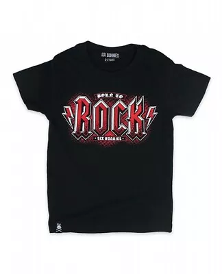 Buy Six Bunnies Born To Rock Black Kids ACDC Style T Shirt Biker 4 6 • 14.99£