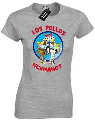 Buy Los Pollos Hermanos Ladies T Shirt Tv Show Slogan Chicken Gus Jesse Gift Womens • 7.99£